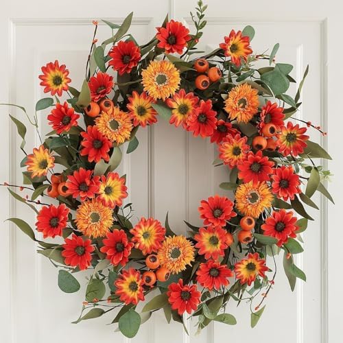 Hometrance 20 Inch Autumn Wreath for Front Door