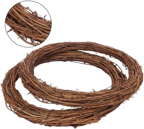 9 Pcs 10 Inch Natural Grapevine Wreath Set for DIY Crafts and Home Decor