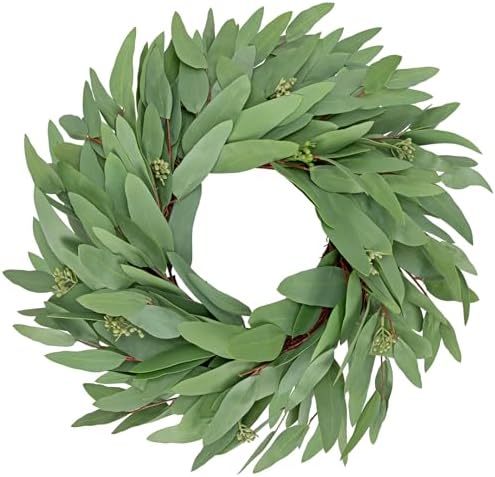 Briful 16 Inch Artificial Seeded Eucalyptus Wreath