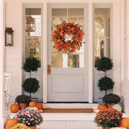 24 Inch Artificial Berry Wreath for Fall Holidays