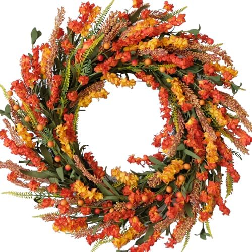 22 Inch Fall Flower Wreath for Front Door