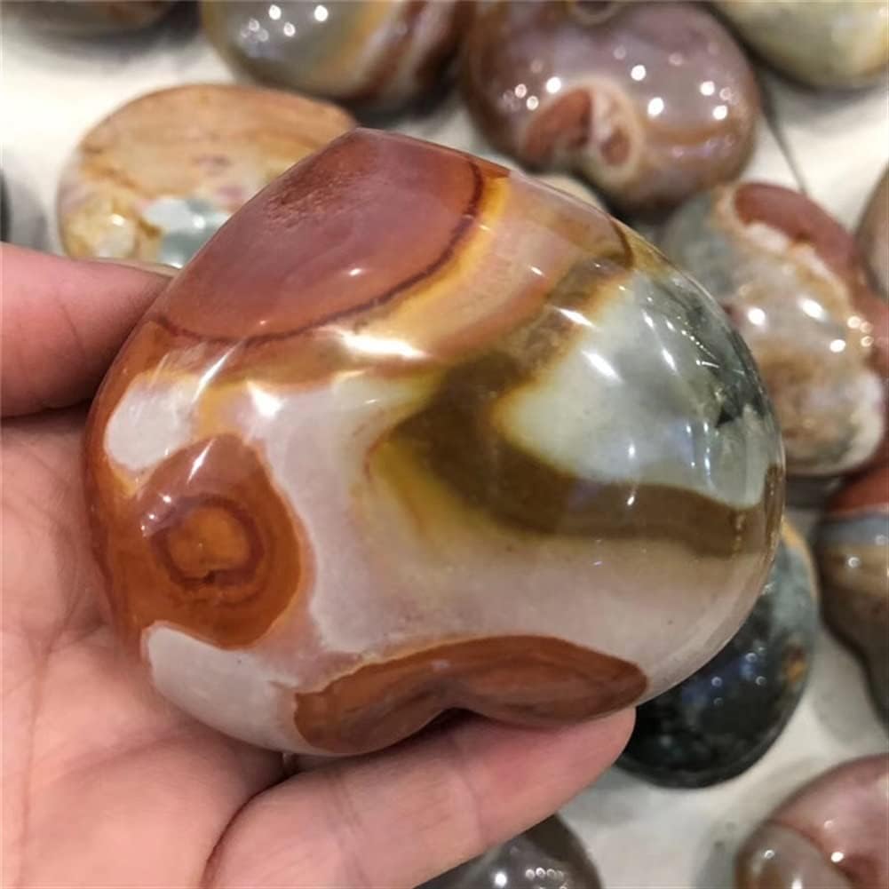 PEKMAR Natural Rough Sea Stone Heart Crystal Decoration Specimen 1pc 5cm