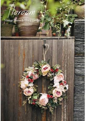 Floroom Floral Wreath 15-16 Inches Front Door Decor