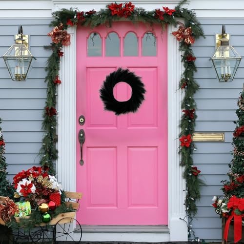 24 Inch Artificial Pampas Grass Wreath for Home Halloween Decor