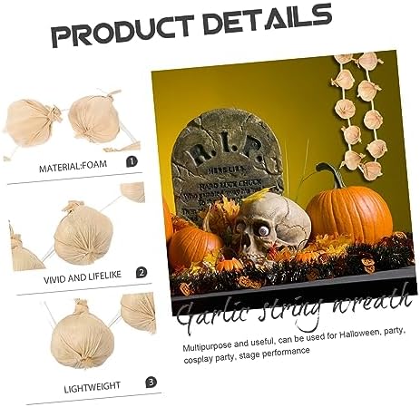 Cabilock Realistic Garlic String Wreath Decor Prop