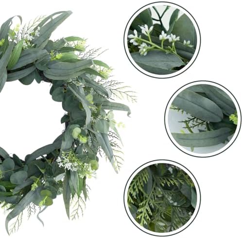 Seasons 22 Inch Artificial Eucalyptus Wreath for Front Door