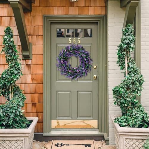 22 Inch Spring Summer Front Door Wreath Purple Lavender Decorative Accents