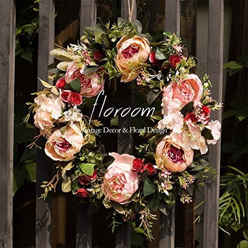 Floroom Floral Wreath 15-16 Inches Front Door Decor