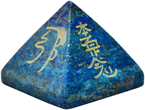 Lapis Lazuli Witches Runes Set Crystal Pyramid for Feng Shui Meditation Decor