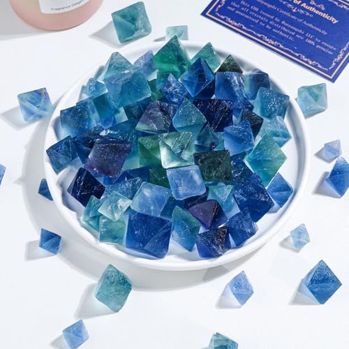 Wholesale Blue Fluorite Octahedron Healing Stone Home Decor