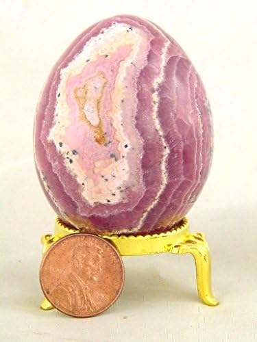 Rhodochrosite Healing Egg with Stand 53x41mm Reiki Activated Lapidary