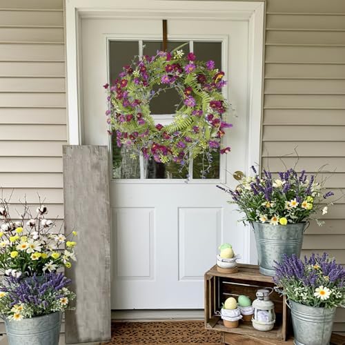 CISDUEO 20 Inch Spring Wreath for Front Door