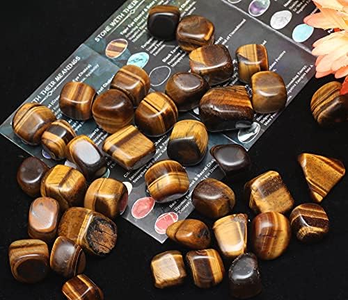 ZAICUS 1lb Tiger Eye and Sodalite Tumbled Stones for Decor and Jewelry