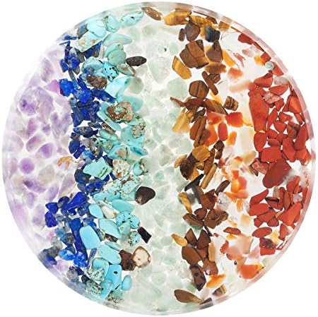 Nupuyai 7 Chakra Crystal Slice Set for Home Office