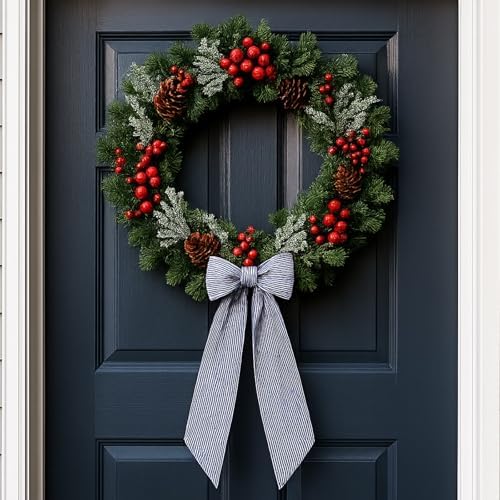 Black Striped Wreath Sash 512 Wide x 5433 Halloween Door Decor