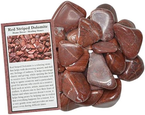 11 Lbs Red Striped Dolomite Tumbled Stones - Grade 1