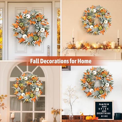Stunning 22 Inch Fall Wreath for Front Door