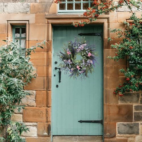 24 Inch Purple Spring Wreath for Front Door