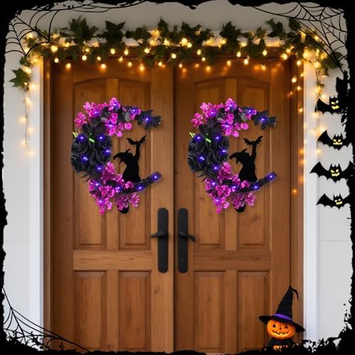 2025 Halloween Black Cat Door Wreath