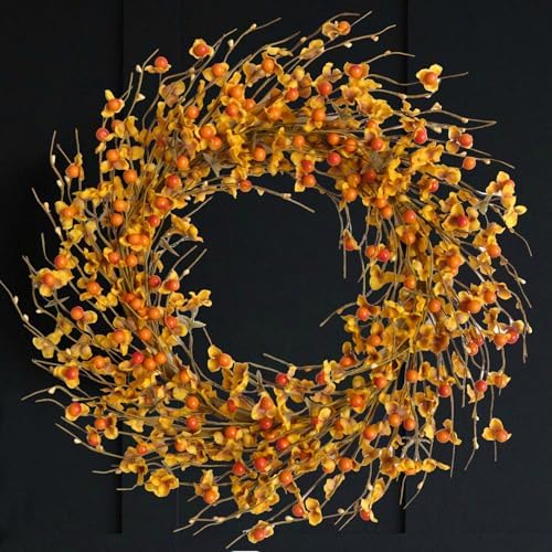 18 Inch Fall Berries Flower Wreath for Front Door