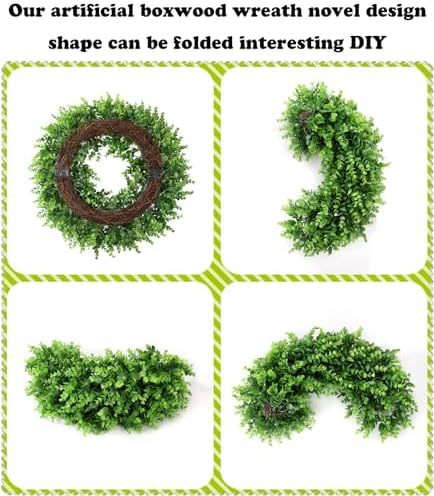 20 Inch Preserved Boxwood Wreath for Front Door