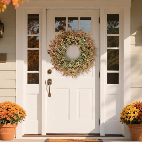 26 Inch Fall Wreath for Front Door Outdoor Decor