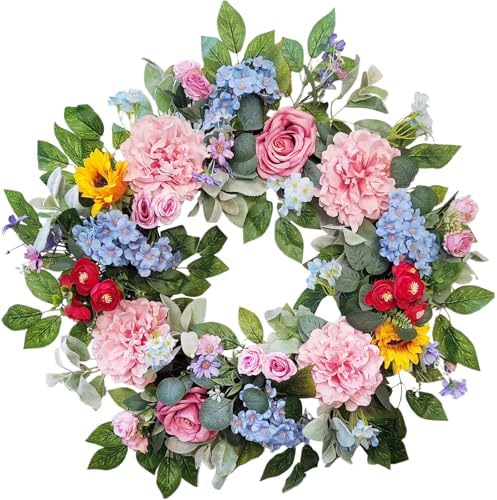 24 Inch Spring Summer Wreath for Front Door