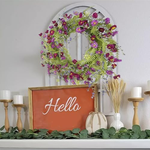 CISDUEO 20 Inch Spring Wreath for Front Door