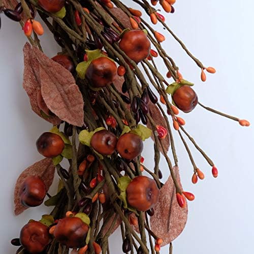 Idyllic Mini Pumpkin Wreath for Front Door 12 Inch Decor