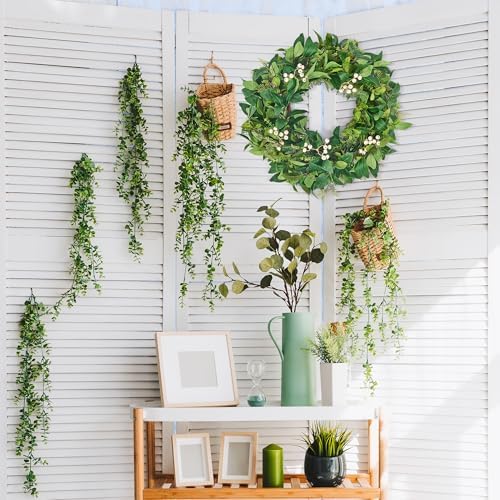 GENMOUS 24 Inch All Season Wreath for Front Door Decor