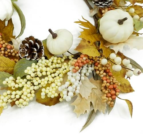 22 Inch Artificial Fall Wreath Autumn Door Decor