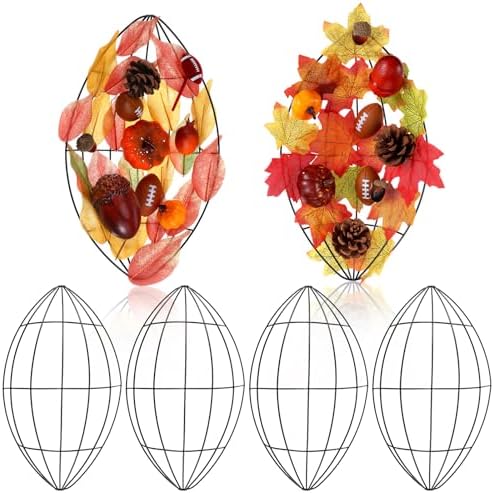 6 Pcs Fall Football Decorations 12 Inch Metal Wreath Frame for Sports Party DIY