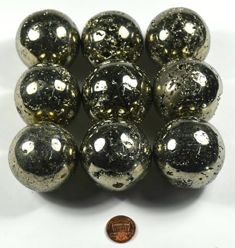HQRP Golden Pyrite Sphere 46mm Natural Crystal Decor with Stand