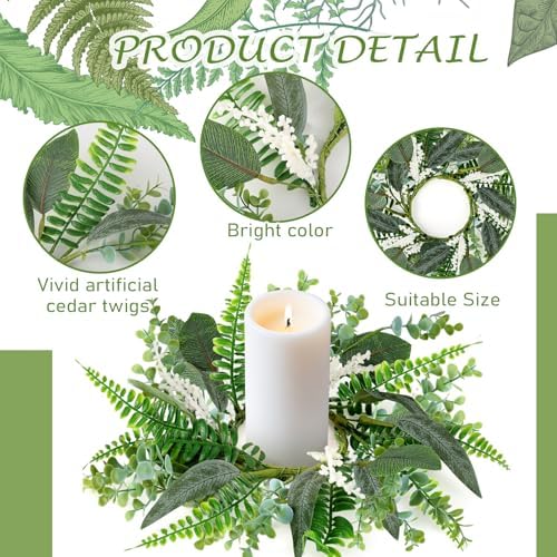 4PCS 9 Inch Mini Eucalyptus Wreaths for Cabinets Decorations