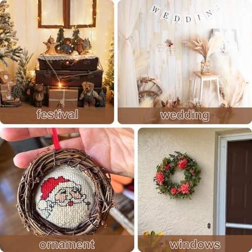 40 PCS Natural Grapevine Wreaths for DIY and Christmas Decor