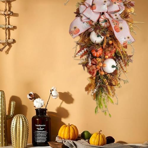 Fall Floral Teardrop Swag for Autumn Decor