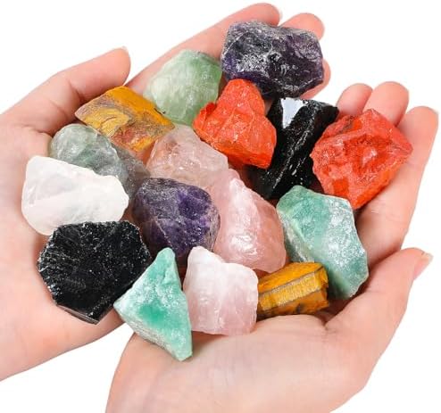 DUQGUHO 8 Pcs Natural Rough Crystal Stones for Tumbling and Decoration