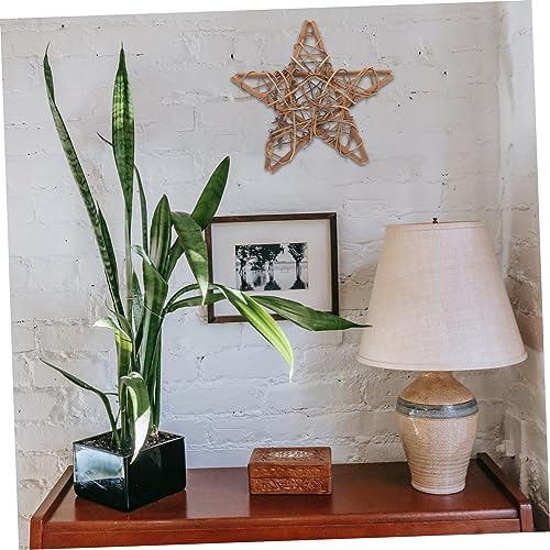 Amosfun 2pcs Star Shaped Wreath Rattan Frame for Holiday Decor
