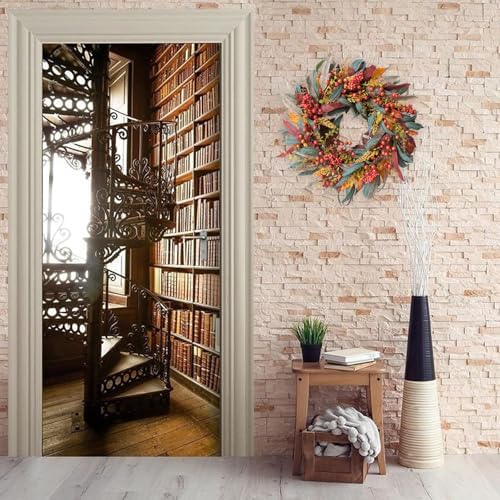 TEMPUS 22 Inch Fall Wreath Artificial Berry Willow Leaf Door Decoration