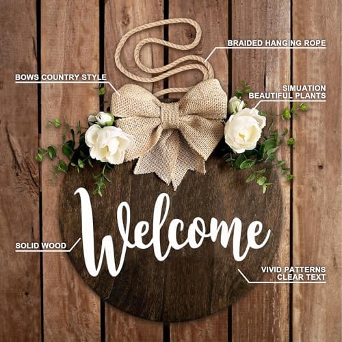 MayAvenue Welcome Wreath Front Door Decor Sign