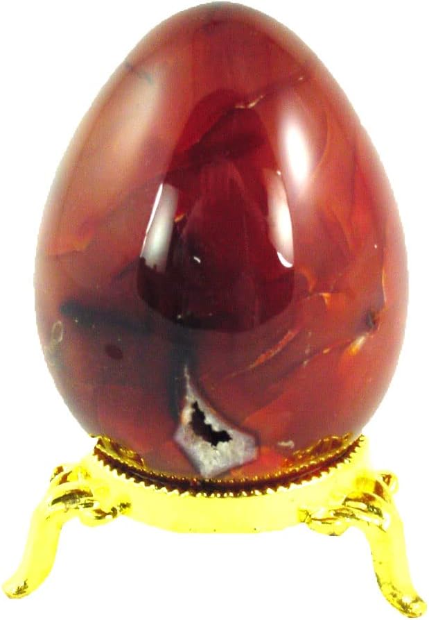 Carnelian Agate Egg with Stand for Lapidary Healing