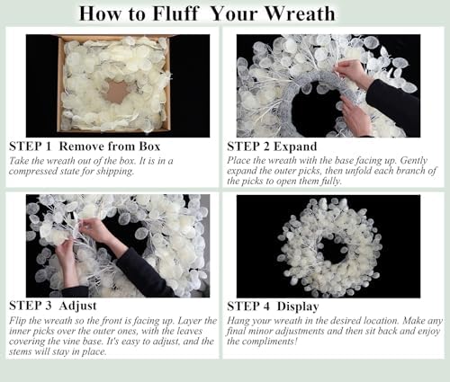 22 to 24 Off White Wreath for Front Door