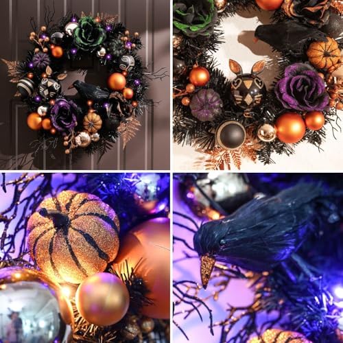 Valery Madelyn 18 Inch Pre-Lit Halloween Wreath with Lights