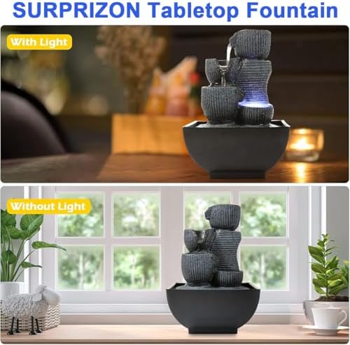 Indoor Tabletop Water Fountain with Color LED Light