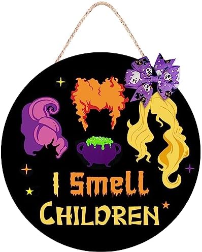 Hocus Pocus Halloween Wreath Door Sign with Bow