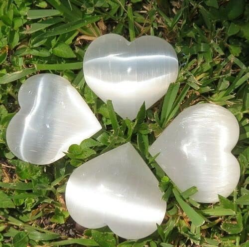 Selenite Puffy Heart for Reiki and Stress Relief