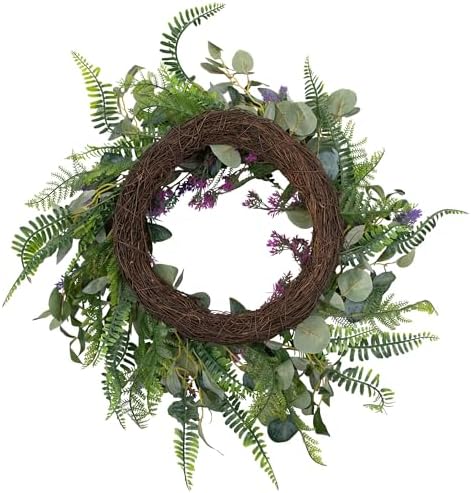 Northlight Lavender and Mixed Foliage Artificial Floral Wreath 22 Inch
