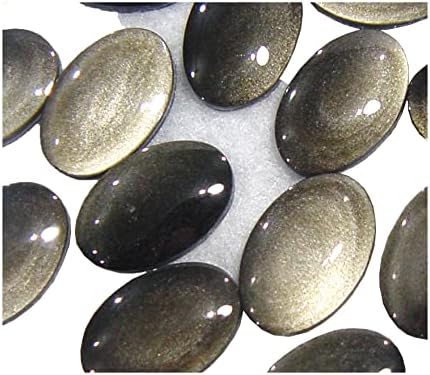 Mexican Gold Sheen Obsidian Oval Stones 30 Pieces