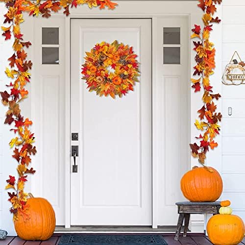 20 Inch Fall Wreath with 20 LED Lights