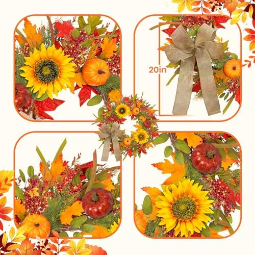 ICX 24-26 Inch Fall Wreath with Lights